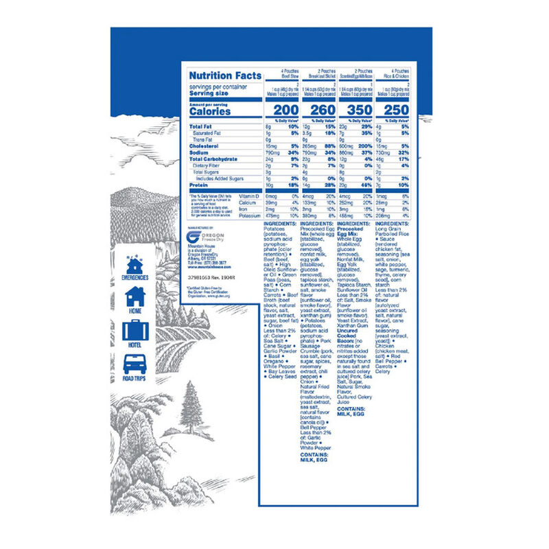 Emergency Essential Assortment Bucket | Mountain House Freeze Dried Food, , large image number 2